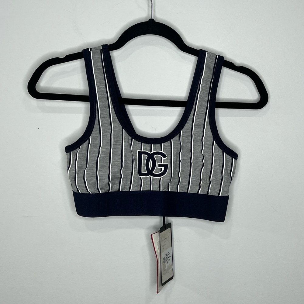 Dolce & Gabbana X Saks Exclusive Sports Bra Grey Blue Women’s EU 40/US 4